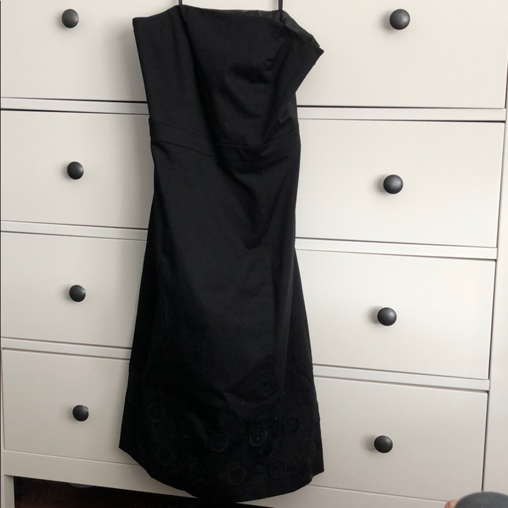 Ann Taylor strapless black dress